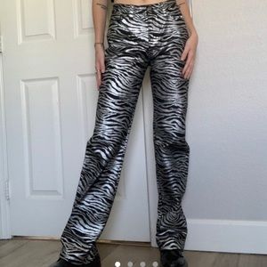 Space Cowgirl Sparkly Zebra Print Jeans